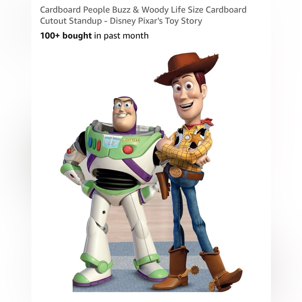 Cardboard Buzz & Woody Toy Story life-size cut out